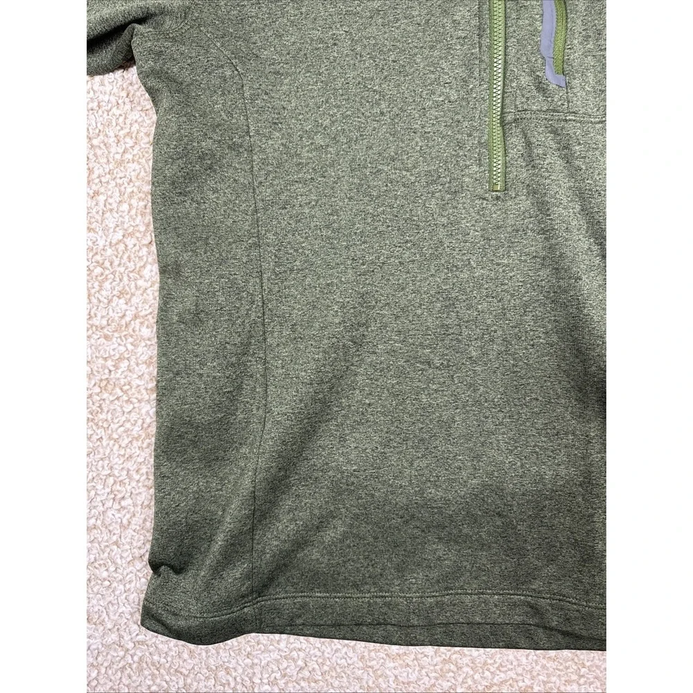The North Face Men's S Green Heather 1/4 Zip Mock Neck Zip Pocket